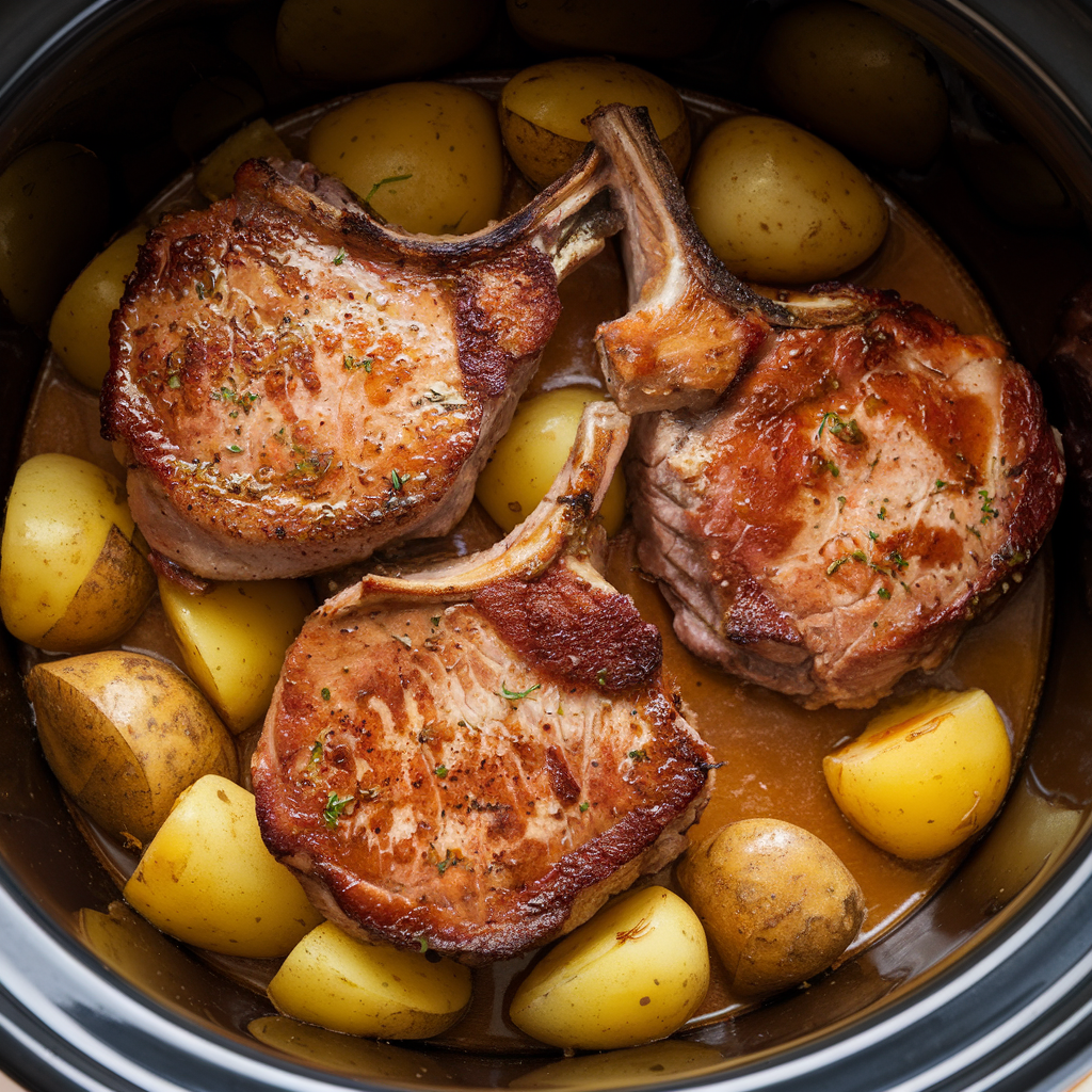 Reach results on Google's SERP when searching for "Slow Cooker Pork Chops and Potatoes"