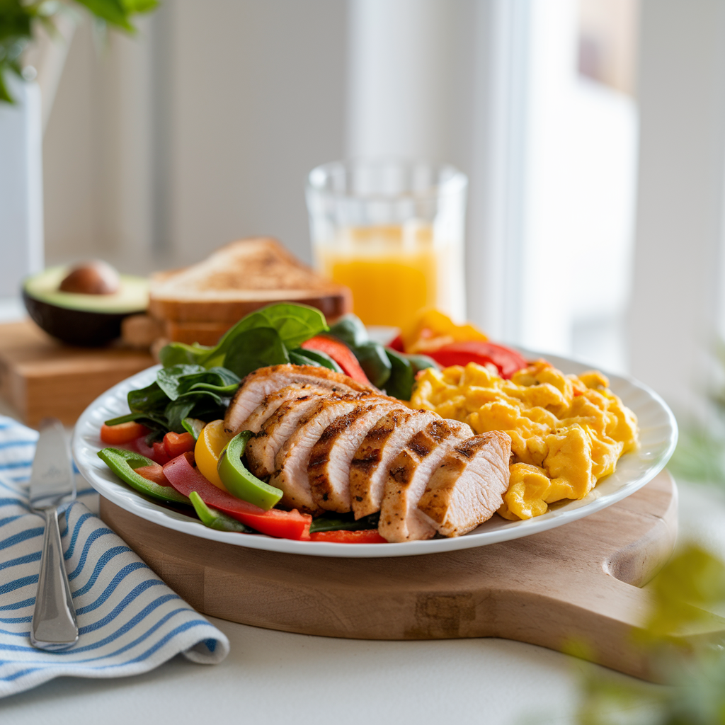 Reach results on Google's SERP when searching for "chicken breakfast ideas"