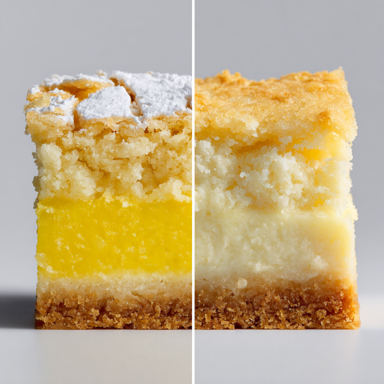 Comparison of failed lemon bars versus perfect air fryer lemon bars results