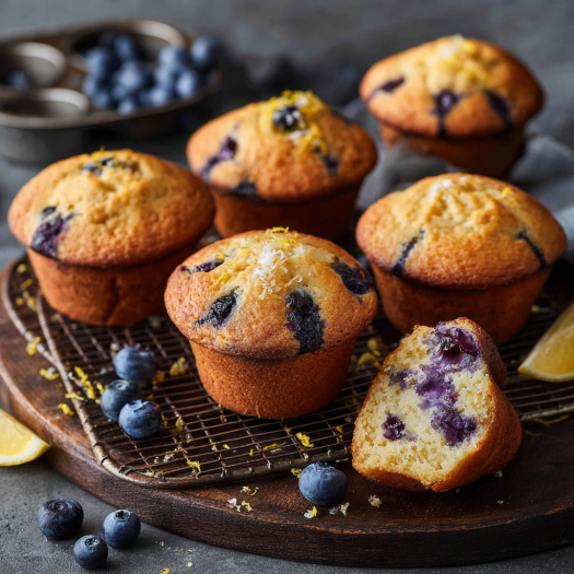 Perfect air fryer blueberry muffins with golden dome tops and tender crumb
