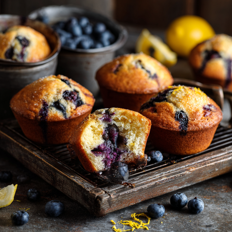 air fryer blueberry muffins with golden dome tops and tender crumb
