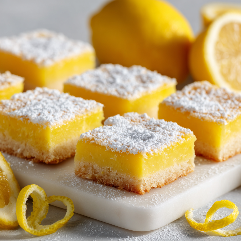 Perfect air fryer lemon bars with crisp shortbread base and smooth lemon curd