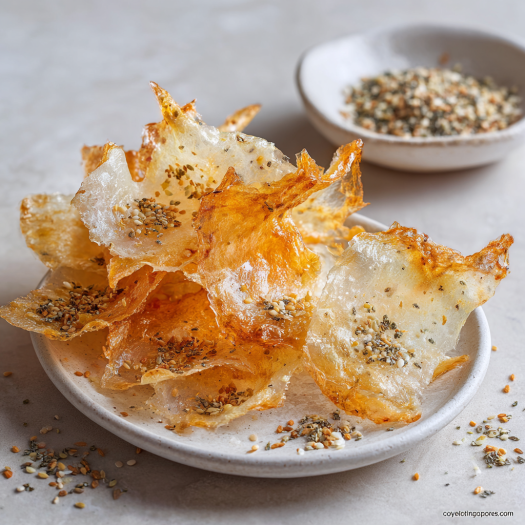 Golden crispy air fryer rice paper chips - viral zero-oil healthy snack