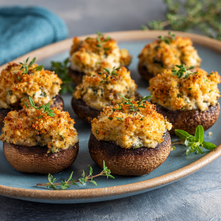 Air Fryer Stuffed Mushrooms