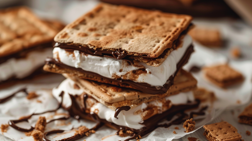 Perfect air fryer s'more showing gooey marshmallow and melted chocolate without campfire