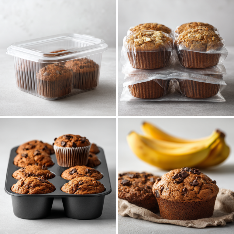 Storage methods and recipe variations for air fryer banana bread muffins