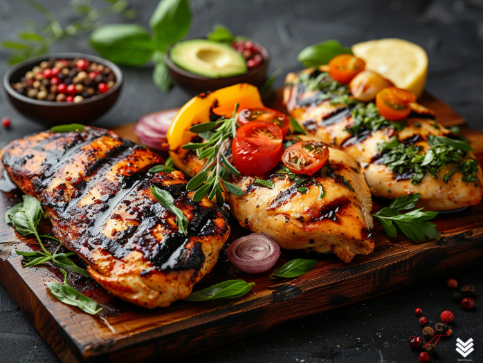 Different seasoning variations for air fryer chicken breast including Mediterranean, Tex-Mex, and Asian-inspired flavors