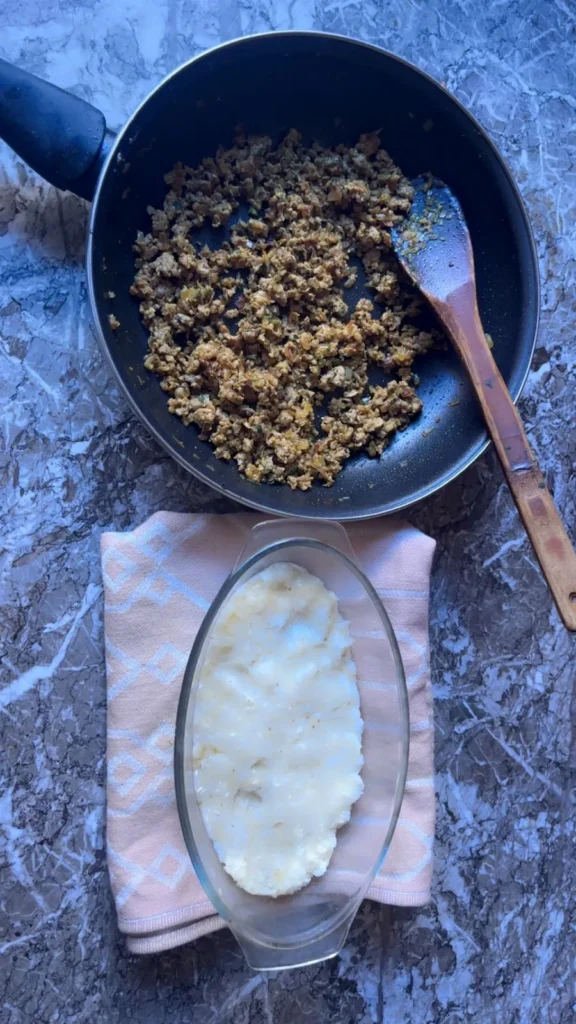 ingredient for ground beef and mashed potatoes