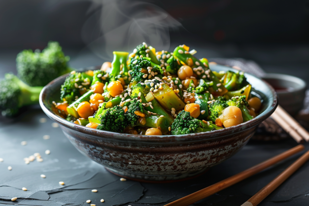 Broccoli Stir Fry with Chickpeas 