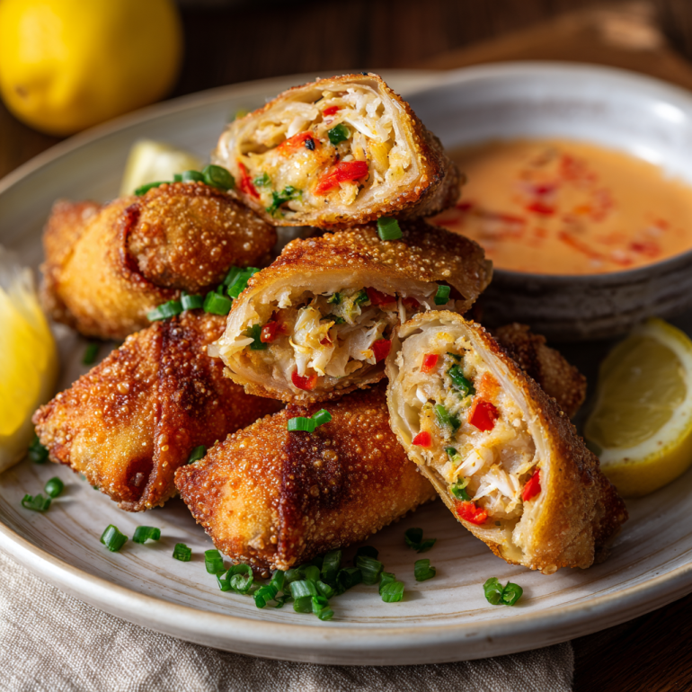 Crab Cake Egg Rolls