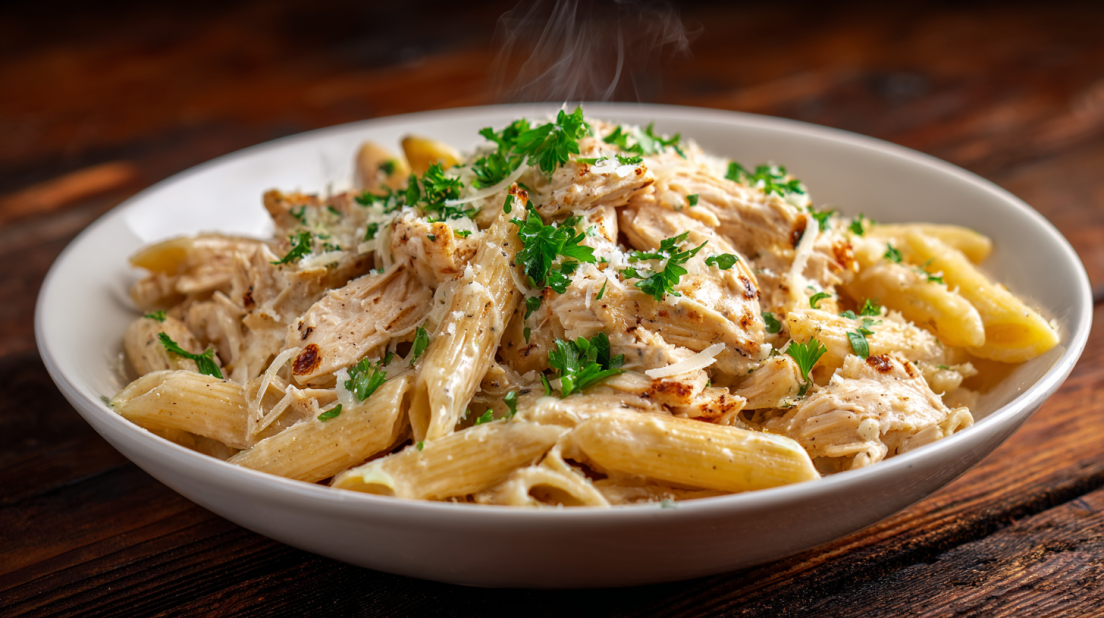 Creamy garlic parmesan chicken pasta