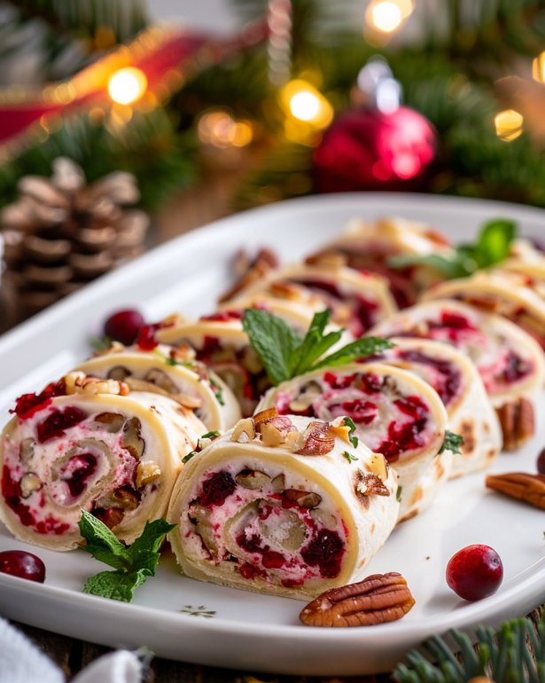 Festive Christmas Cranberry Roll Ups