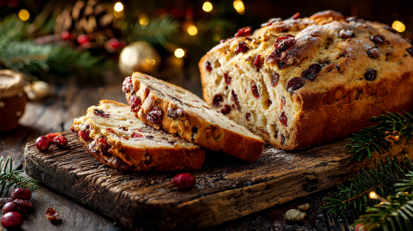 Festive Christmas bread loaf