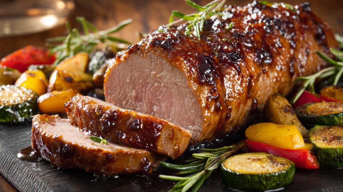 Honey garlic glazed pork tenderloin