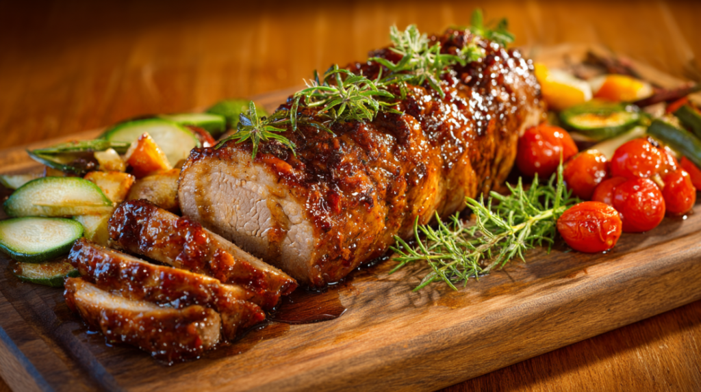 Honey garlic glazed pork tenderloin