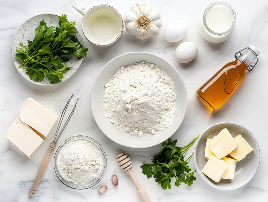 INGREDIENTS FOR Buttery Cheese Garlic Rolls