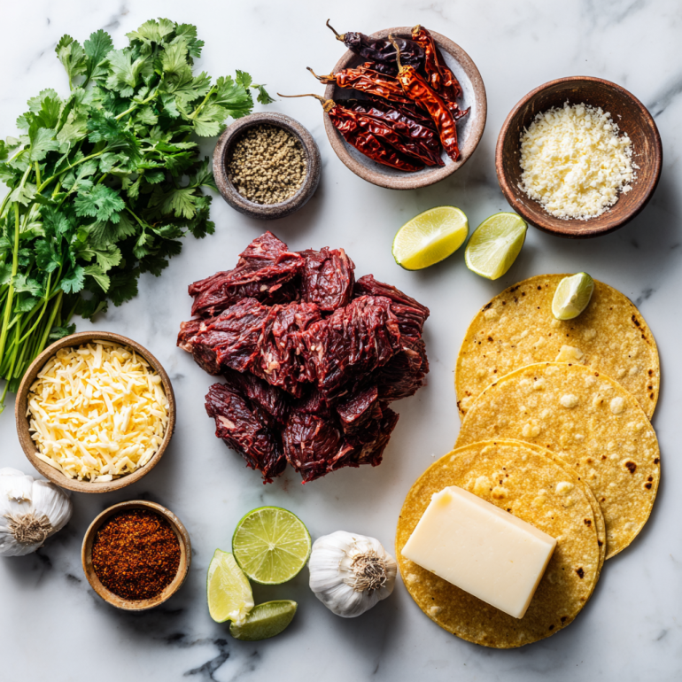 Ingredients for birria taco