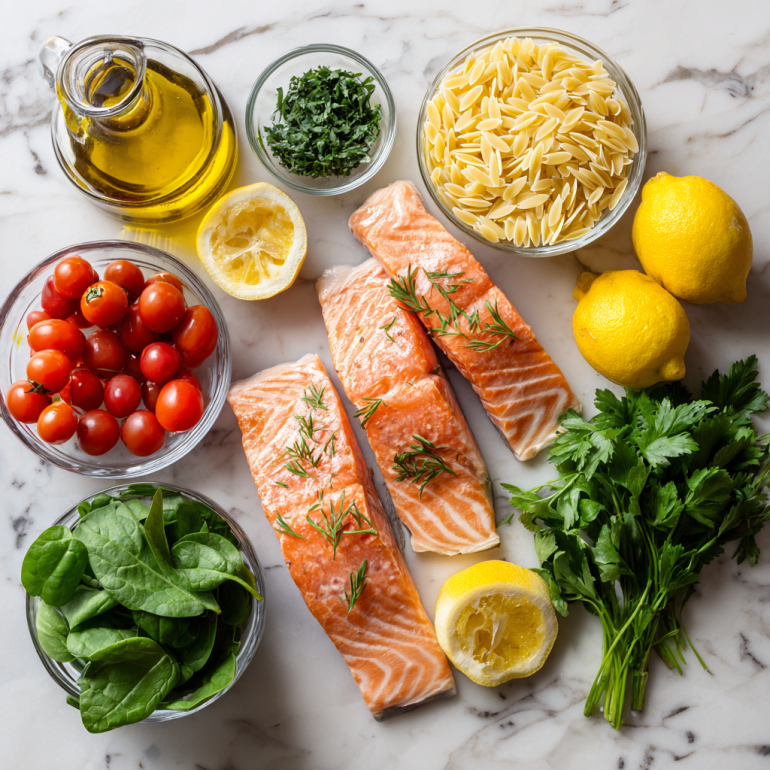 Mediterranean salmon ingredients