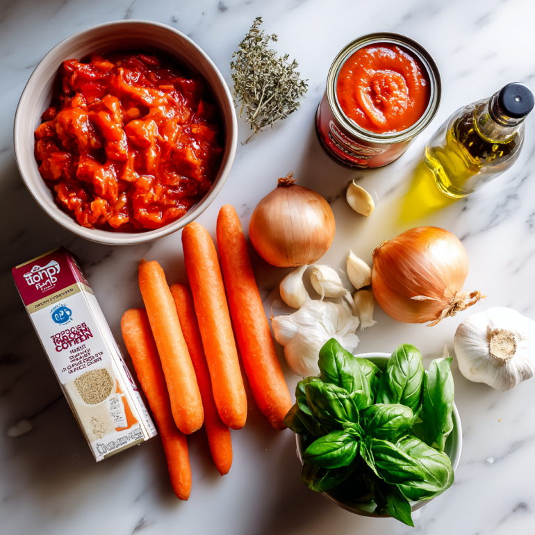 Tomatoes soup ingredients