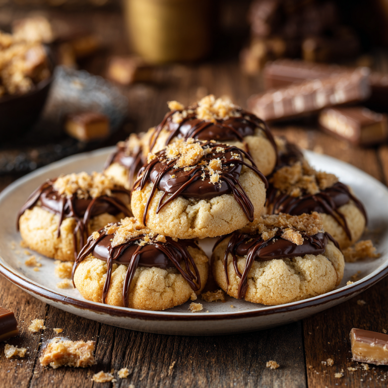 Twix Thumbprint Cookies