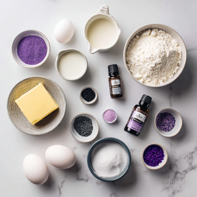 all ingredients for Magical Spiral Cookies