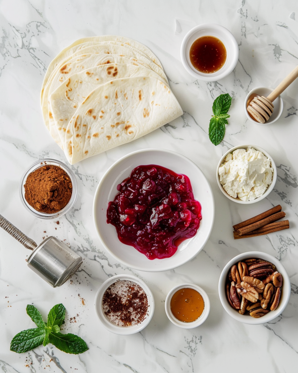 ingredients for Christmas Cranberry Roll Ups