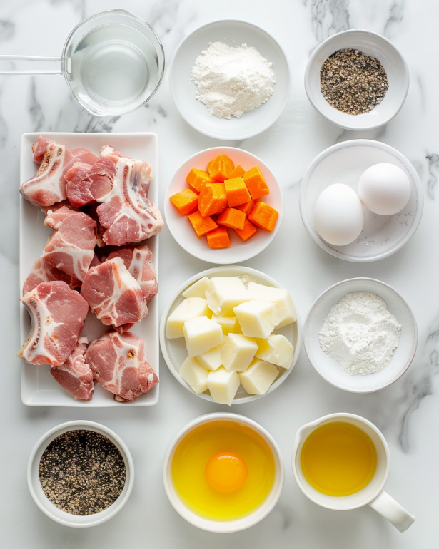 ingredients for Japanese pork katsu curry