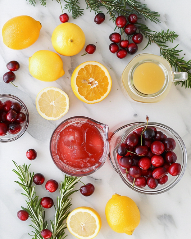ingredients for a Mistletoe Margarita