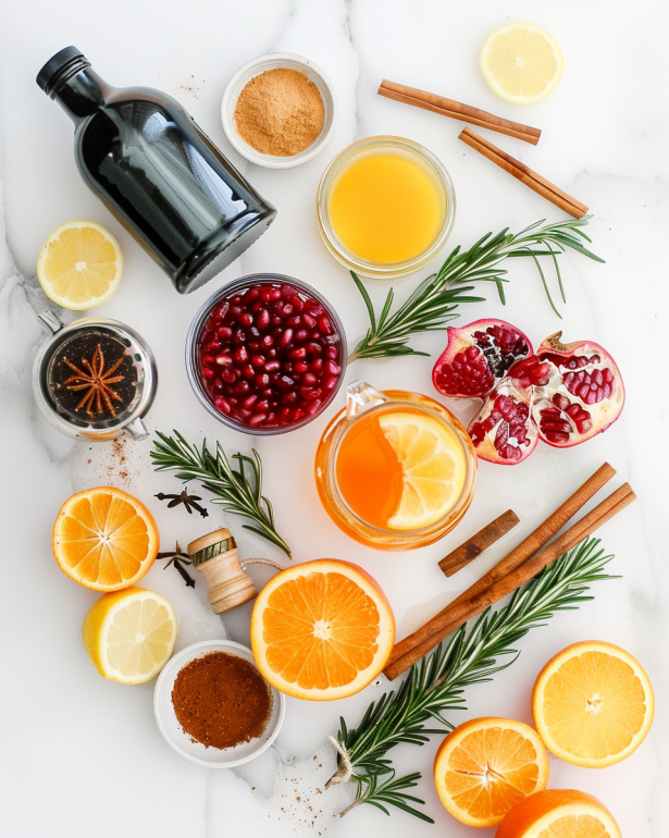 ingredients for a Spiced Christmas Margarita