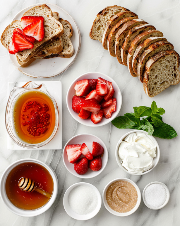 ingredients for a strawberry sandwich