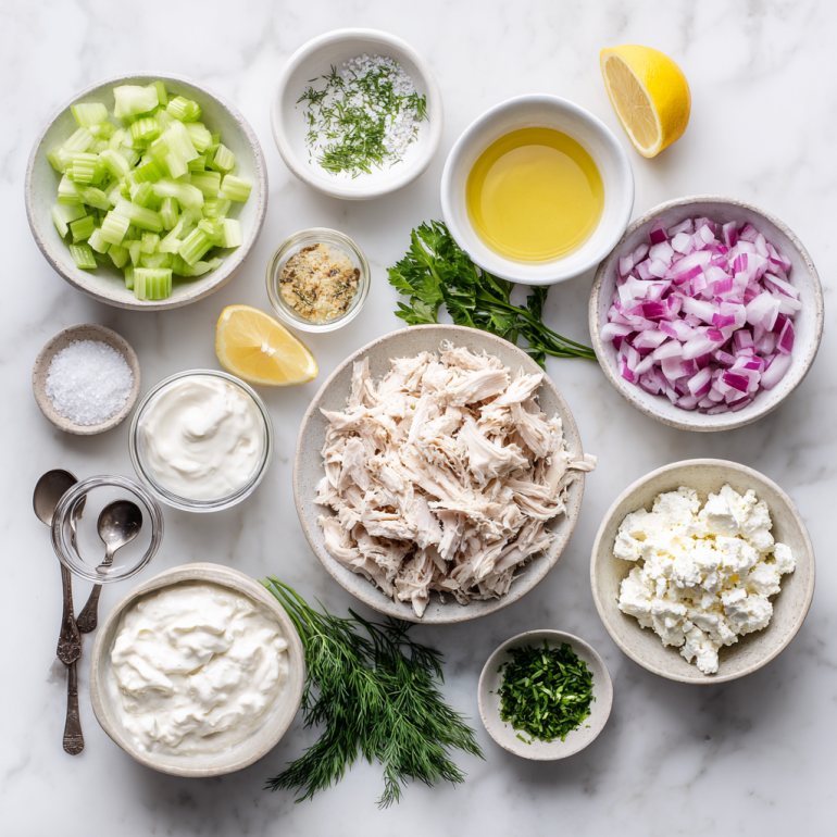 ingredients for cottage cheese chicken salad