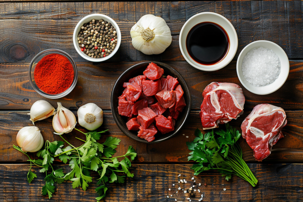 Ingredients for Hungarian goulash