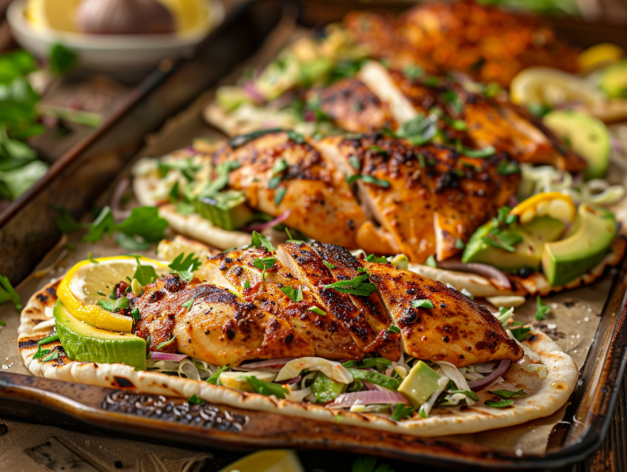 sheet pan chicken pitas
