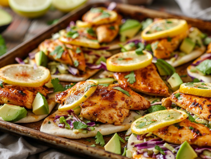 sheet pan chicken pitas