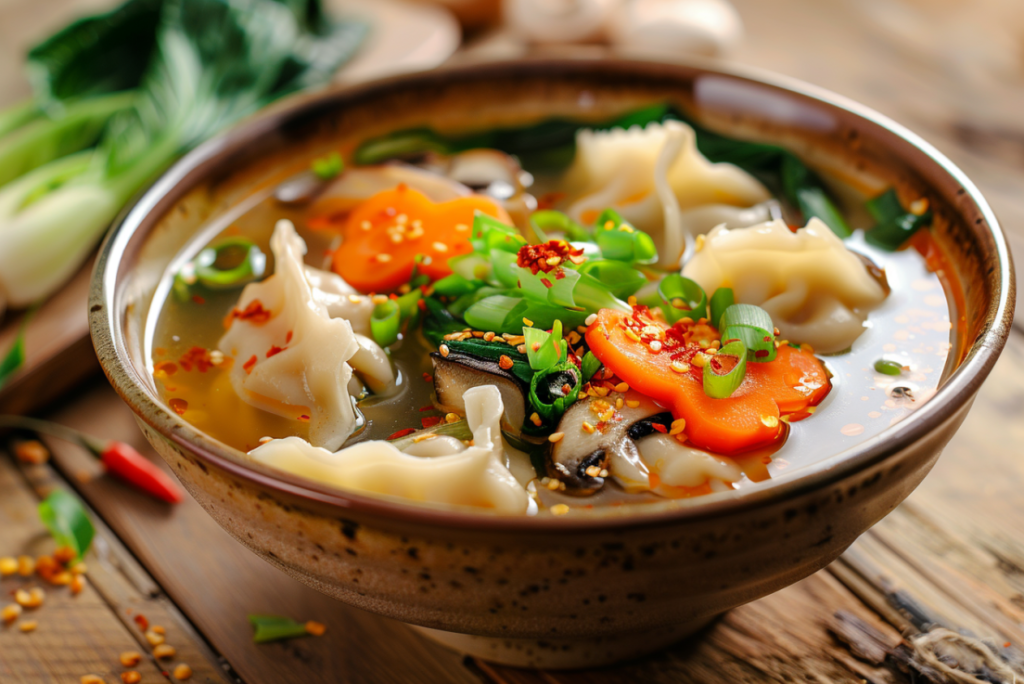 spicy dumpling soup