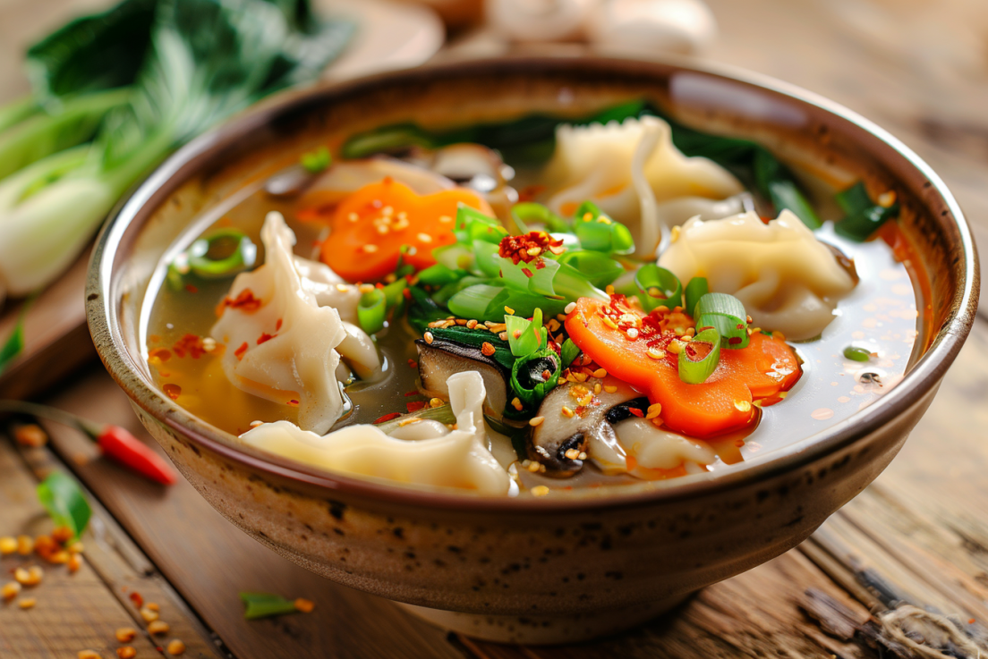 spicy dumpling soup