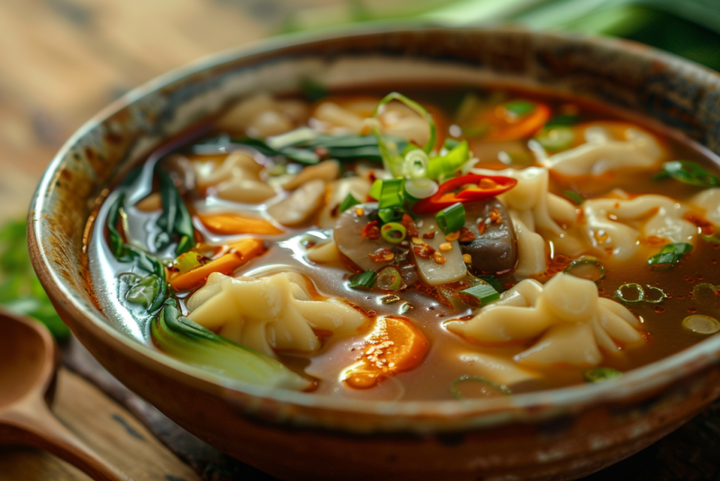 spicy dumpling soup