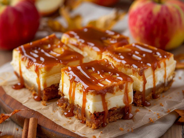 Caramel Apple Cheesecake Bars
