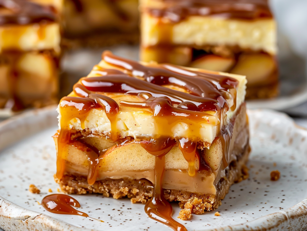 Caramel Apple Cheesecake Bars 