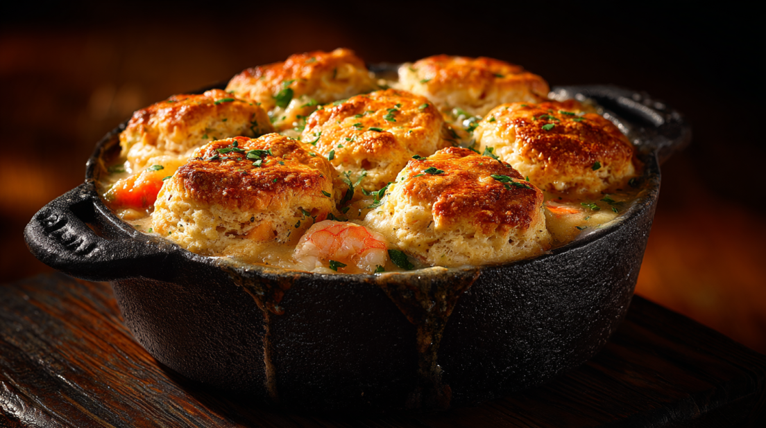 Cheddar Bay Biscuit Seafood Pot Pie