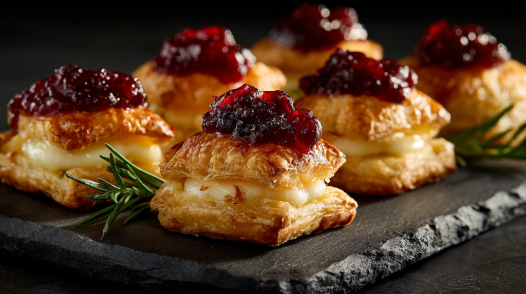 Gourmet holiday brie bites