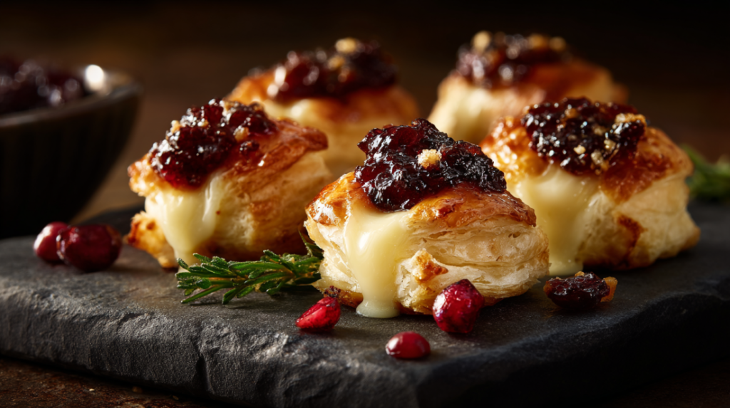Gourmet holiday brie bites