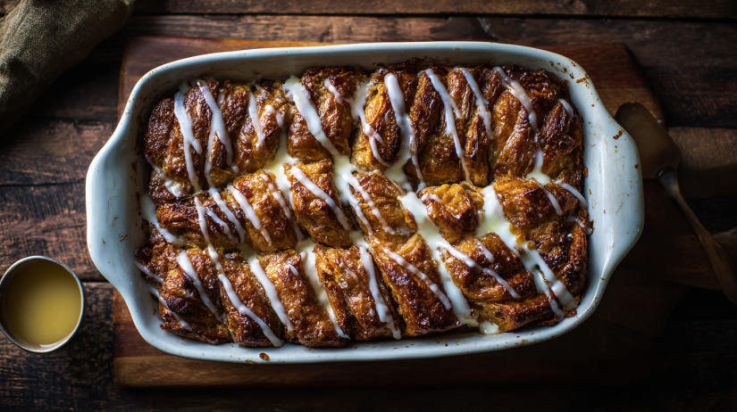 Overnight Croissant Breakfast Casserole
