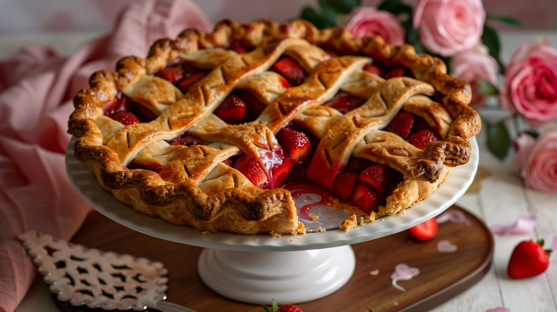 Valentine's Day Strawberry Pie