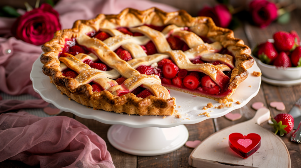 Valentine's Day Strawberry Pie 