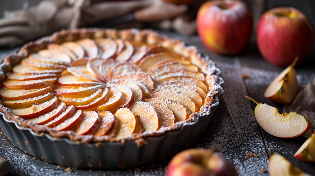 baked apple Valentine tart