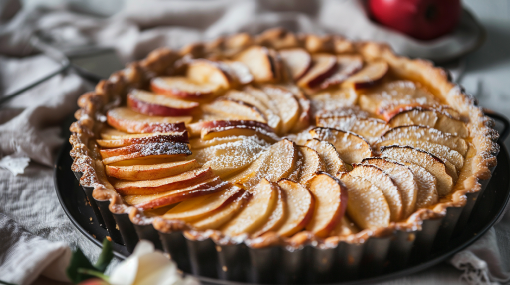 baked apple Valentine tart