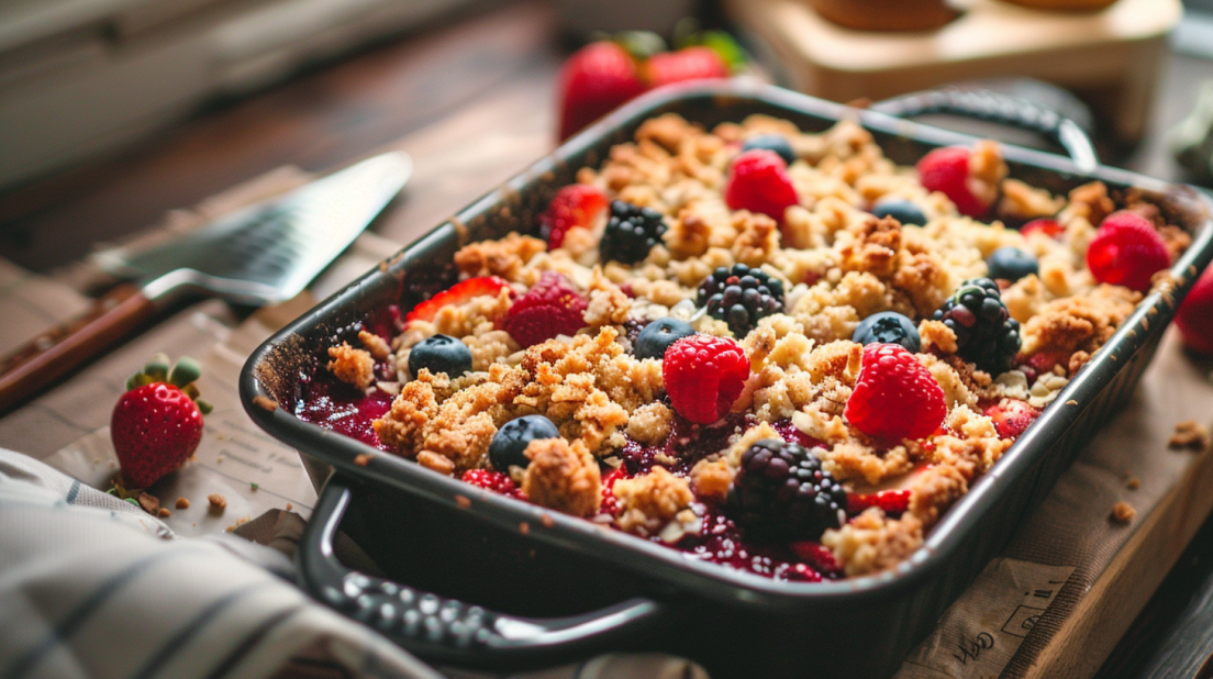 baked berry crumb cake