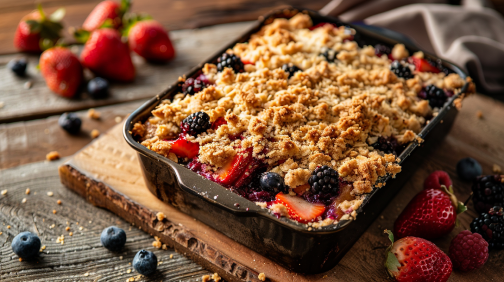 baked berry crumb cake