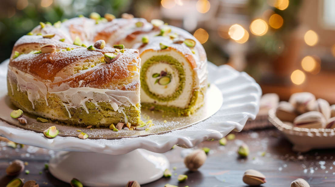 pistachio roll cake